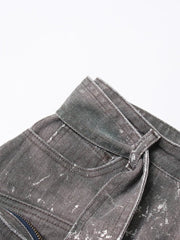 Mini Skirt Women High Waist A-Line Patchwork Lace-Up Camouflage Denim Short Casual Street Style