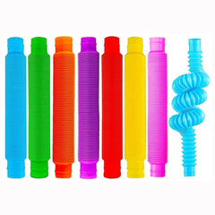 Pop Tube Fidget Toy 8-Pack Large Sensory Stress Anxiety Relief Montessori Learning Kids Adults Gift