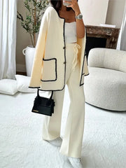 Women's Elegant Patchwork Jacket Boutique Fashion Long Sleeve With Pocket Chic & Classy Jacket Autumn Casual Office High Street Outerwear