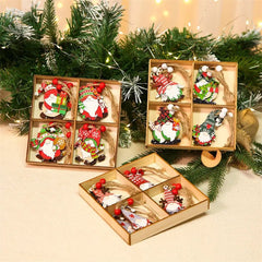 Christmas Wooden Gnome Ornaments Merry Xmas Tree Decoration Holiday Craft Supply Home Decor Gift