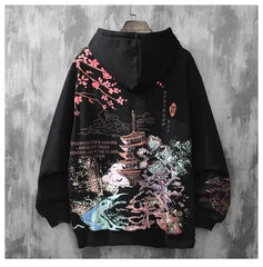 Anime Graphic Hoodie Women Black White Casual Streetwear Everyday Fashion Top