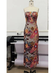 Maxi Dress Women Flower Embroidered Sequin Sleeveless Bodycon Gown Elegant Evening Wedding Party Dress