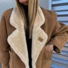 Shearling Jacket Women Faux Lamb Wool Fur Lined Sherpa Collar Winter Warm Casual Coat Fuzzy Aviator