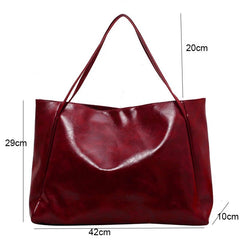 Tote Bag Women Soft PU Leather Large Capacity Underarm Retro Crossbody Shoulder Casual Portable Purse