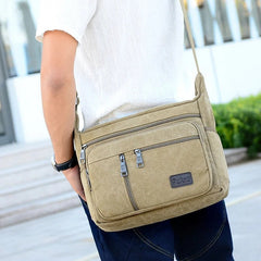 Canvas Shoulder Bag Men Casual Tote Travel Crossbody Messenger Durable Everyday Handbag