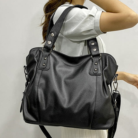 Hobo Shoulder Bag Women Large Capacity Soft Faux Leather Tote Casual Everyday Handbag Purse