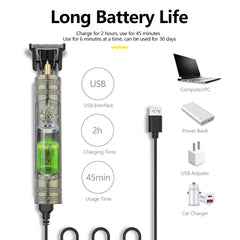 Vintage Electric Hair Clipper Hair Cutting Machine Professional Men's Shaver Rechargeable Barber Trimmer for Men