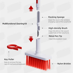 Keyboard Cleaning Brush Kit 5-in-1 Keycap Puller Earbuds Cleaner AirPods Multifunctional Dust Cleaner
