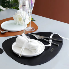 Placemat Set PU Leather Heat Insulation Non-Slip Simple Coaster Dining Table Mat Home Decor