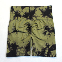 High Waist Tie Dye Yoga Shorts Women Seamless Push Up Fitness Workout Running Cycling Fashion