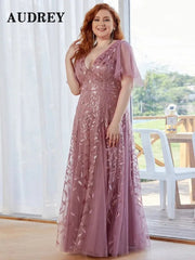 Plus Size Evening Maxi Dress Women Elegant Backless Long Gown Wedding Guest Bridesmaid Prom Fashion