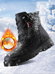 Waterproof Snow Boots Women Lace-Up Zipper Warm Winter Casual Outdoor Fashion Shoes