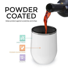 Thermos Cup Stainless Steel Double Insulated Stemless Tumbler Wine Beer Tea Soda Heat Cold Retaining