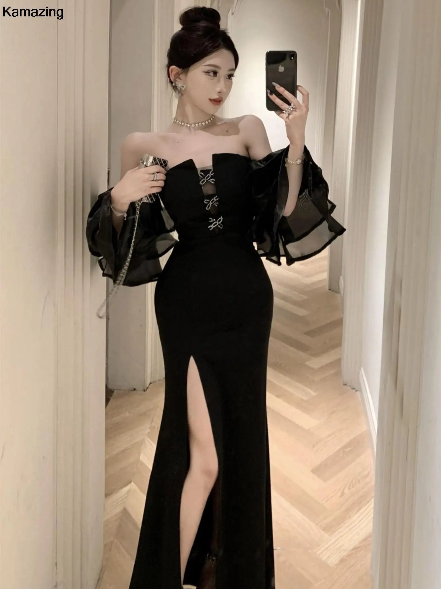 Elegant Black Off Shoulder Prom Dress Elegant Black Off Shoulder Prom Dress