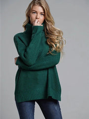Winter Sweater Knitwear Women's Turtleneck Sweater Pullover Turtle Neck