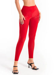 Faux Leather Leggings Women Plus Size Shiny Luster Elastic Stretchy Slim Bodycon Yoga Sports Clubwear