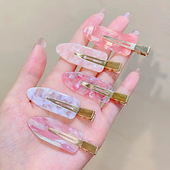 Hair Clip Women Pink Seamless No-Bend Duckbill Bangs Clip Hairpin Styling Tool Accessories