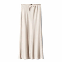 Beige curtain with drawstring on a white background