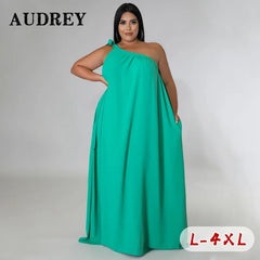 Plus Size Halter Dress Women One Shoulder Beach Casual Party Elegant Fashion Summer Dress