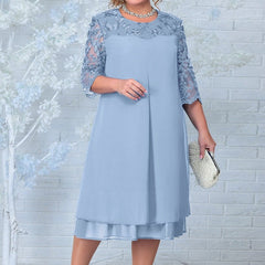 Plus Size Embroidered Chiffon Maxi Dress Women Elegant Evening Party Prom Fashion Dress