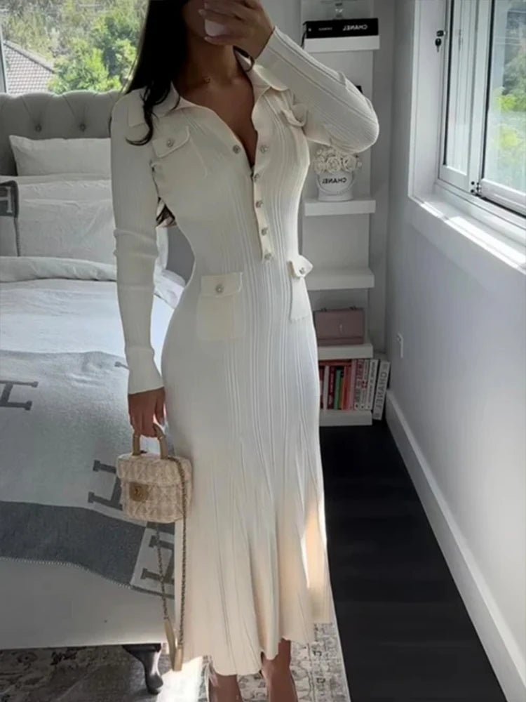 Mermaid Midi Dress white