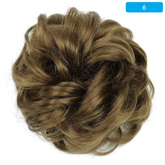 Curly Hair Bun Extension Women Messy Synthetic Scrunchie Chignon Tassel Ponytail Hair Piece