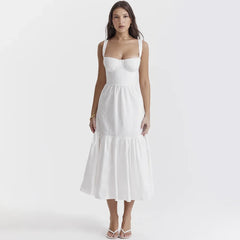 white midi dress