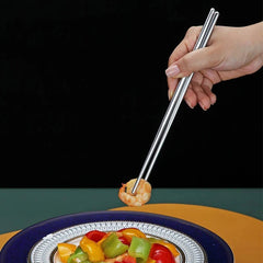 Chopsticks Stainless Steel 1-5 Pairs Non-Slip Chinese Korean Japanese Sushi Metal Kitchen Tableware Set