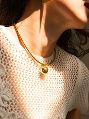 Pendant Necklace Women Brass Snake Chain Ball Fine Jewelry Designer Fashion Gift Accessories