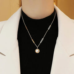 Pendant Necklace Women Stainless Steel Roman Digit Wafer Classic Fashion Jewelry Christmas Gift
