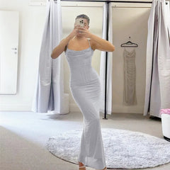 Midi Dress Women Elegant Rose Spaghetti Strap Mesh Corset Bodycon Birthday Cocktail Evening Dress