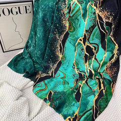 Silk Scarf Women Luxury Design Graphic Print Beach Shawl Elegant Casual Fashion Accessory