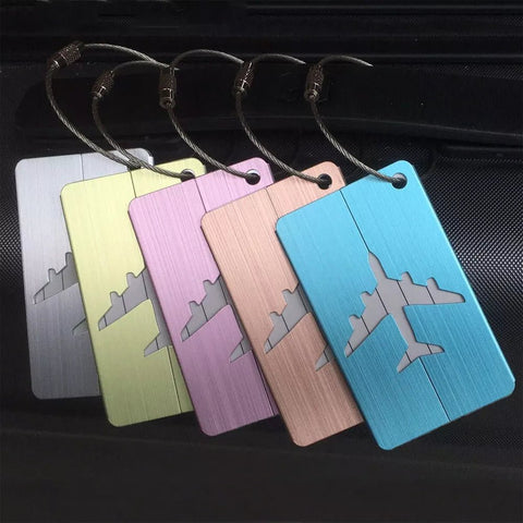 Luggage Tag Metal Aluminium Alloy Travel Baggage Name Address Label Holder Suitcase Accessory