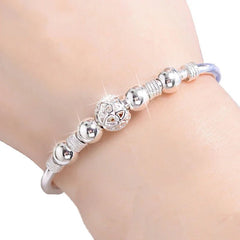 Charm Bracelet Women 925 Sterling Silver Lucky Cuff Bangle Fashion Jewelry Elegant Gift Accessories