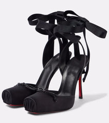 Black high heel shoes