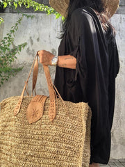 Rattan Straw Bag Women Bohemian Handmade Large Capacity Durable Shoulder Handbag Casual Summer Fashion