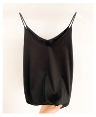 Slim Camisole Tank Top Women V-Neck Sleeveless Crop 4 Colors Casual Everyday Fashion Top