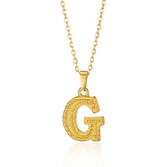 Initial Letter Pendant Necklace Women Monogram Stainless Steel Elegant Fashion Jewelry Gift