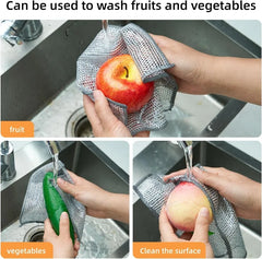 Magic Cleaning Cloth Thick Double-Sided Tough Surface Wash Rags for Kitchen Dishes Pots Cleaning Cloth