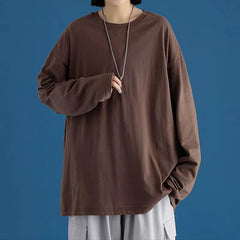 Long Sleeve T-Shirt Women Basic Oversized O-Neck Casual Comfortable Everyday Fashion Tee Top