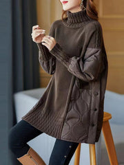 Turtleneck Sweater Women Long Sleeve Korean Fashion Loose Pullover Casual Winter Fashion Top