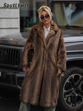 Brown Long Faux Fur Coat