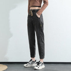 High Waist Stretch Jeans Women Vintage Ankle Length Denim Casual Comfortable Fashion Trousers