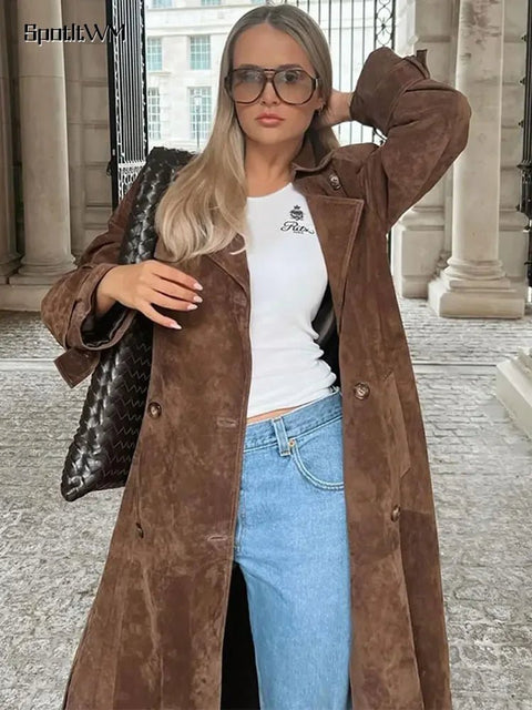 Suede Coat brown