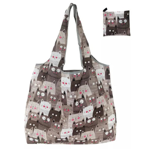 Foldable Shopping Bag Eco-Friendly Print Tote Pouch Large Capacity Reusable Travel Grocery Handbag