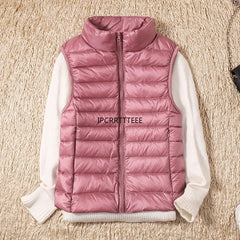 puffer vest pink