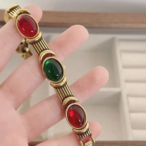 Crystal Bracelet Women Vintage Y2K Solid Colorful Handmade Jewelry Fashion Gift Accessories