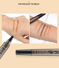 Eyebrow Pencil Waterproof 4-Point Liquid Long Lasting Microblade Cosmetic Brow Pen Makeup Tool