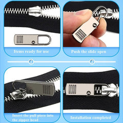 Zipper Puller 5-Pack Slider Instant Repair Kit Replacement Broken Buckle Travel Bag Suitcase DIY Craft
