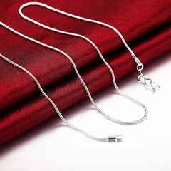 Snake Chain Necklace Unisex 925 Sterling Silver 1mm 10-Piece 16-30 Inch Party Wedding Birthday Gift